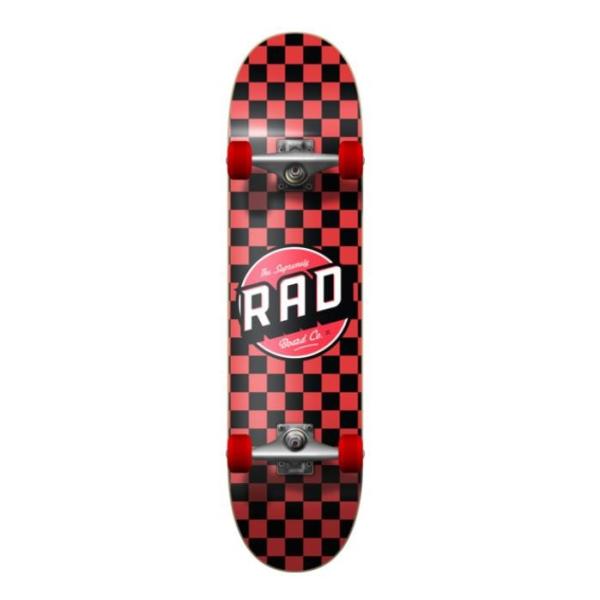 YOBANG OEM RAD Wheels Checker Black / Red Complete Skateboard - 7.75 x 31.25