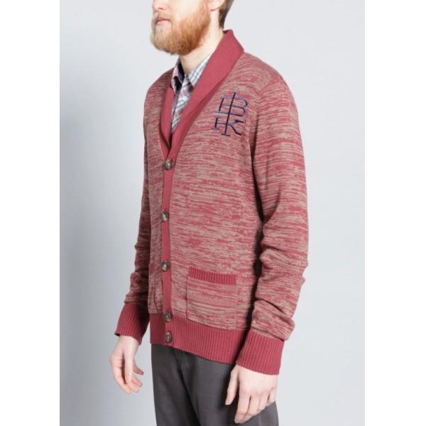 Warm Mens Full Zip Cardigan Sweater , Red Cardigan Sweater With Embroidery
