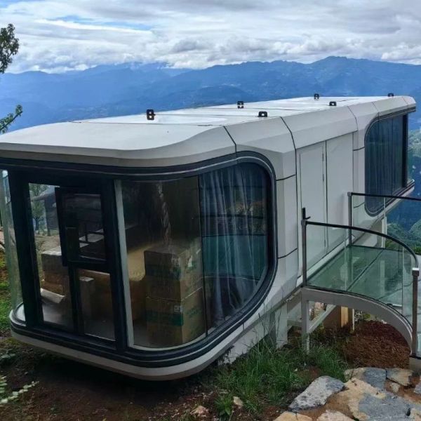 Maison capsule d'extérieur écologique personnalisée, maisons capsules préfabriquées