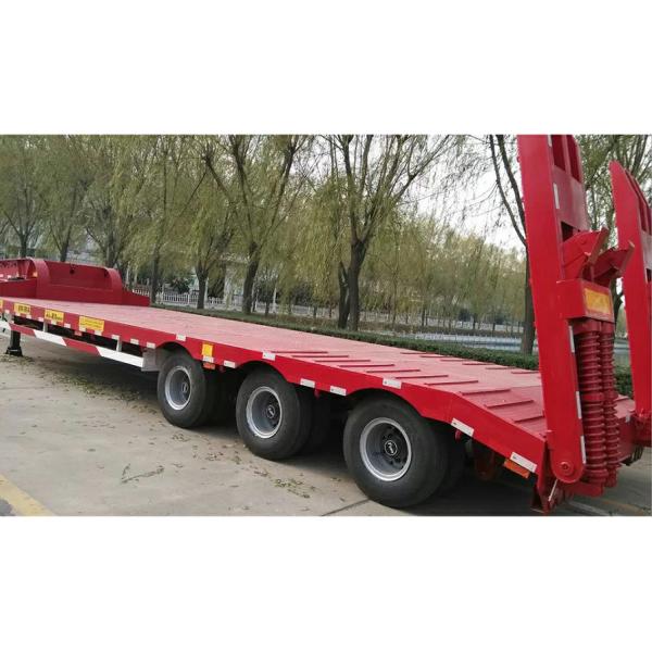 3axles 60tons Excavator Transport Lowboy Low Bed Lowbed Truck Semi Trailer 