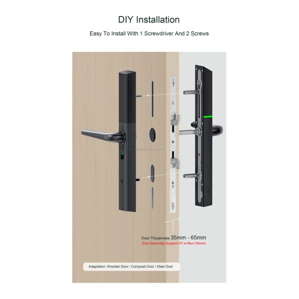Wifi Remote Ttlock Fingerprint Ultra-slim Aluminum Tuya Sliding Door Smart Locks Digital Slim Smart Lock With App Unlock