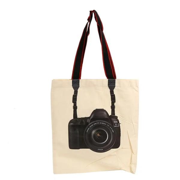 Customizable Screen Printing Camera Shopping Tote Bag for Durable and Personaliz