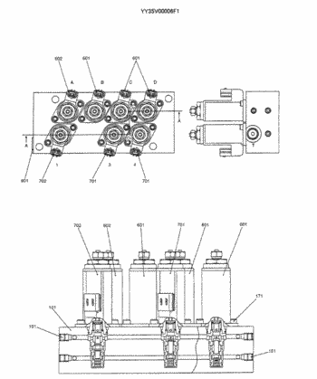 Клапан соленоида YB35V00005F1 с зеленым пунктом для частей экскаватора Kobelco электрических