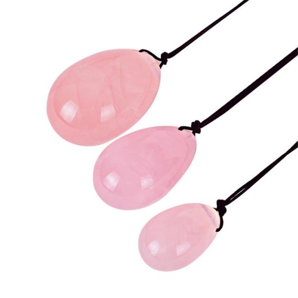 50x35mm 54g Kegel Exercise Yoni Rose Quartz Egg Crystal Yoni Eggs