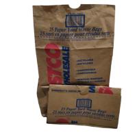 Sacos de folhas e gramados de papel Kraft com forro personalizado para coleta de lixo
