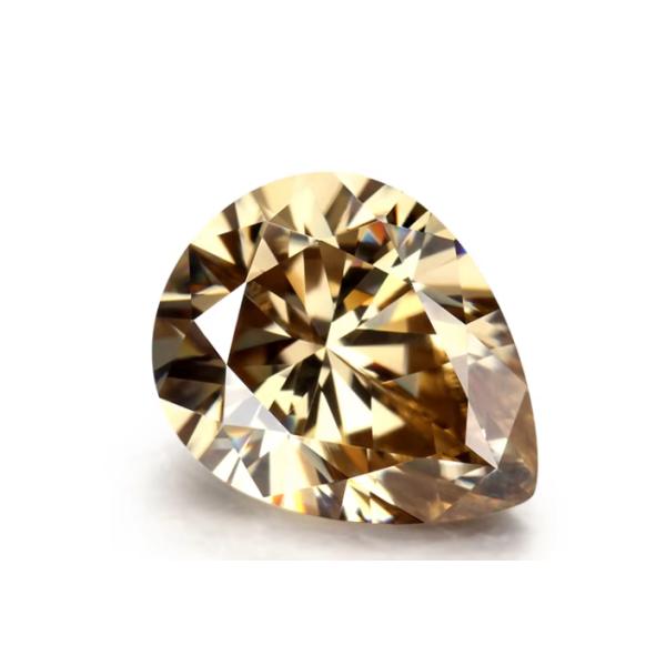 Synthetic Corundum Moissanite Diamond Light Yellow Champagne Pear Loose Moissanite Stones for Ring