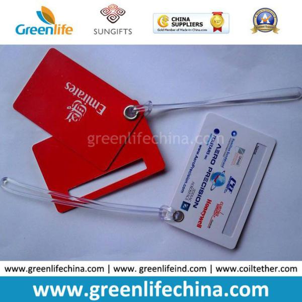 Advertising Top Quality Red Logo Printed Custom Plastic Luggage Tag