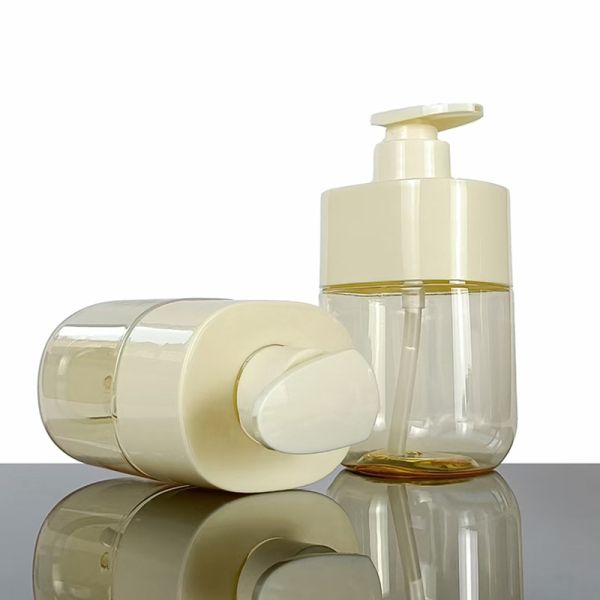 Bouteille de lotion en PET de 300 ml en forme carrée avec pompe à lotion pour emballage cosmétique