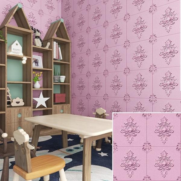 White PE Foam Sheet Wall Stickers 5mm 3D Foam Wallpaper Waterproof
