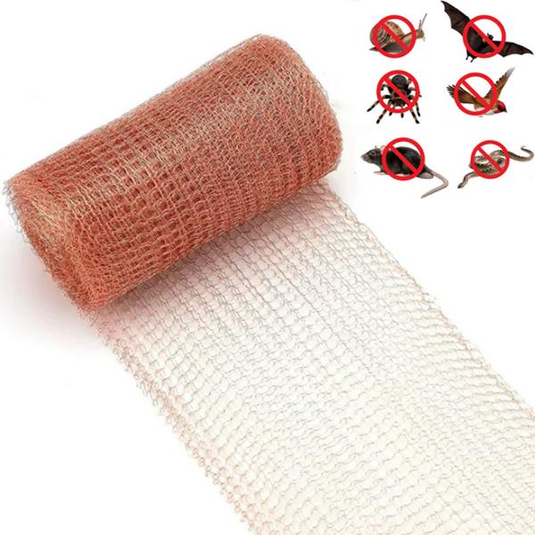 Pure Copper Mesh Rat Rolls Antimicrobial Pest Control Screening 100mm 0.17mm Diameter 3m 15.2m Length