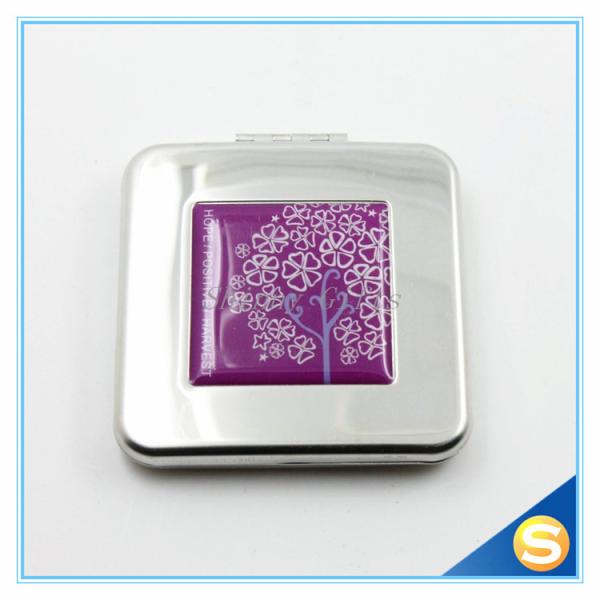 Fancy Metal Square Pocket Makeup Mirror for Promotion Gift
