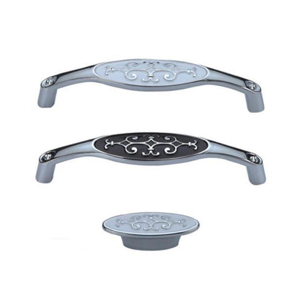 Oval GL8872 Kitchen Cabinet Knobs Chrome Arched Black Dresser Pulls Furniture Handles