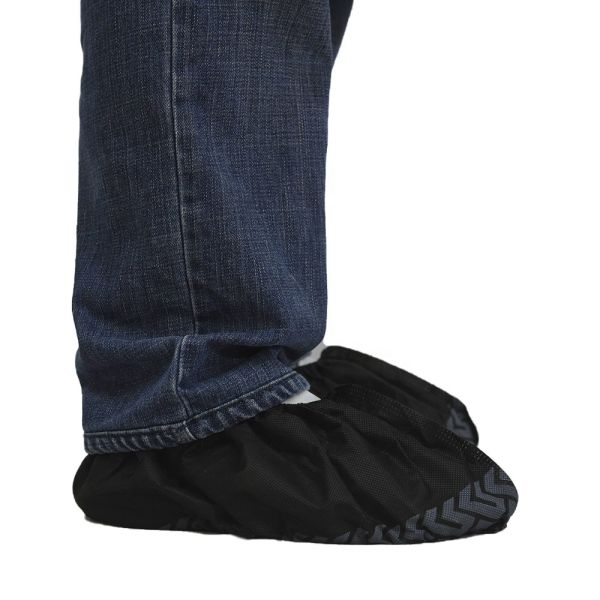 Hubei Haixin Black Overshoe Model Printed Disposable Shoe Covers Factory Direct Supply Protective Anti-slip Boot Cover Wholesale