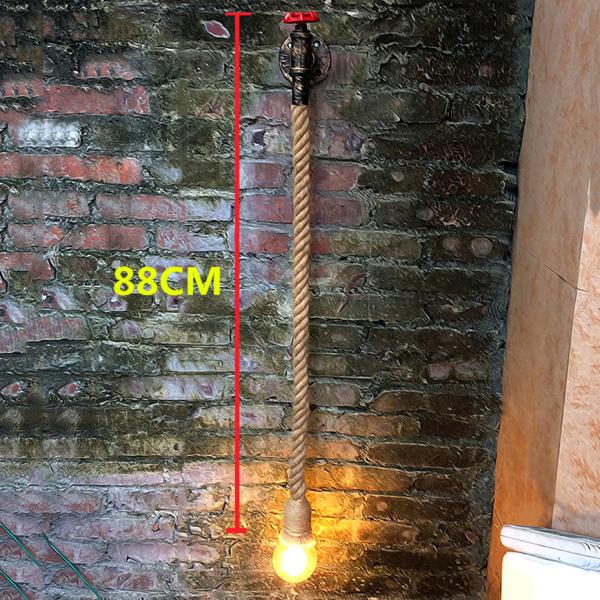 Retro Industrial Wind  Rope Wall Lamp Personality Iron Rust water pipe wall lamp (WH-VR-01）
