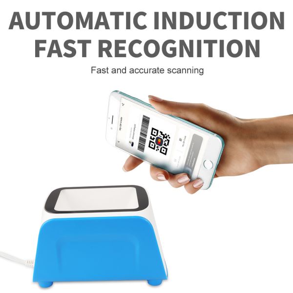 USB QR Code Scanner Desktop LED Table Top Scanners Customized