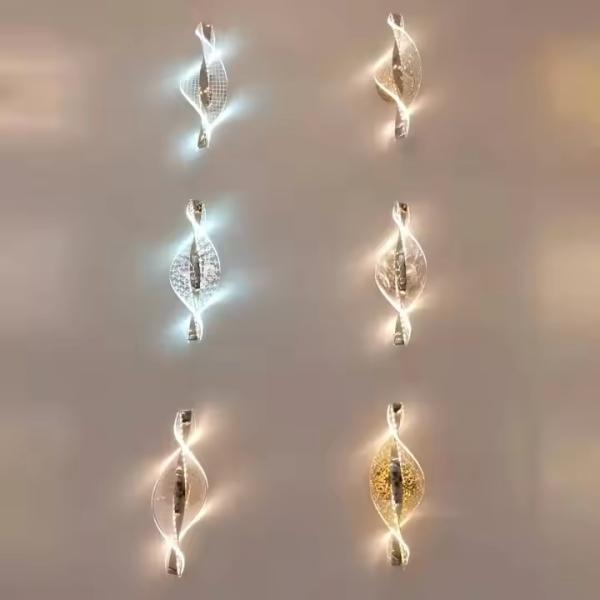 Acrylique Tritone Moderne Simple Créatif Côté Nordique Personnalité Salle de séjour Chambre à coucher Lit Populaire Lumière Luxe Petite Lampe à Paroi