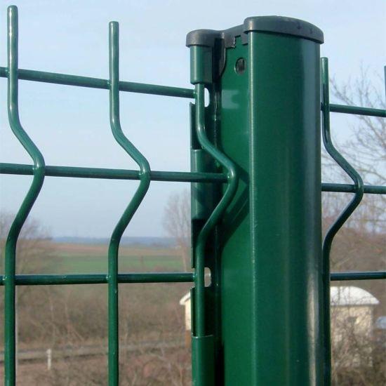 Folding Curved PVC Coated Steel Wire Fencing , Heavy Gauge Wire Fence Panels For School