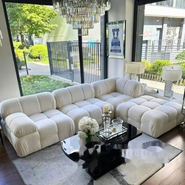 OEM / ODM personnalisé meubles d'hôtel de luxe en peluche canapé sectionnel collection de meubles avec bois massif / panneau / placage