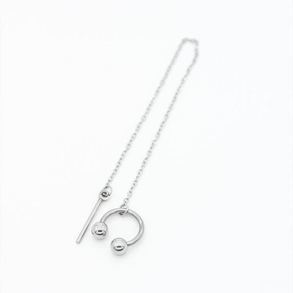 16G Silver Chain Ear Piercing Jewellery Surgical Steel Cartilage Cuff Earrings