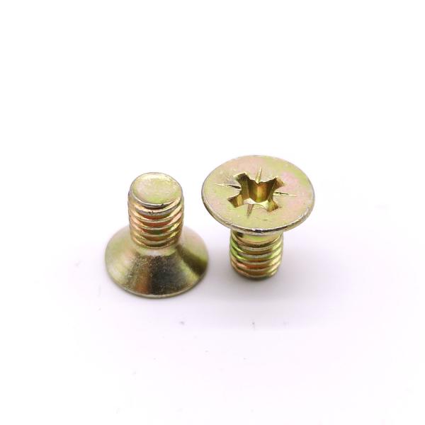Yellow Zinc Type Z Steel Machine Screws Stainless Steel Flat Head Phillips Machine Screws