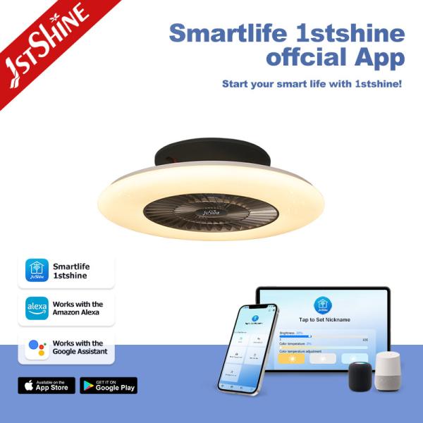 1stshine Safe Star Pattern Soft Light Child Room Time Setting Dimmable LED Ceiling Fan