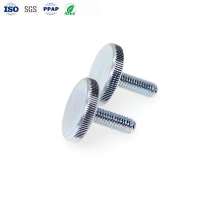 Straight M3 Knurled Thumb Screw Manual Adjustment Knurled Bolt Carbon Steel Blue Zinc