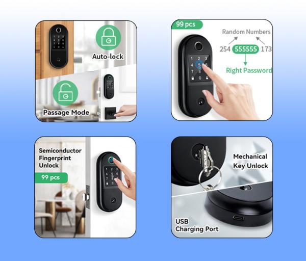 Arcylic Keyless Entry Door Lock Bluetooth Keypad Lock For Home Hotel
