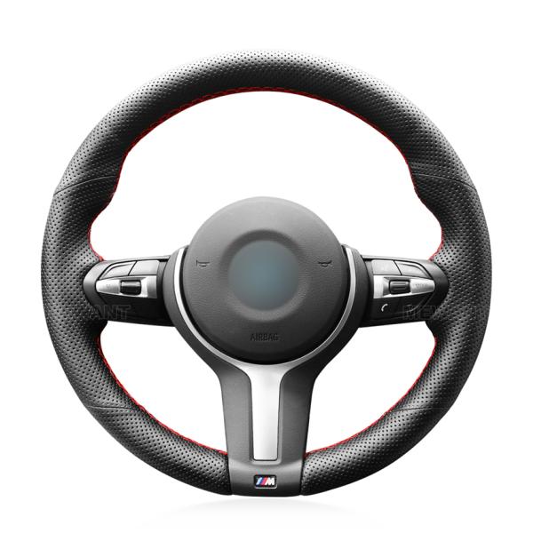 MEWANT For BMW X2 F39 Fan Club Design Style DIY Genuine Leather Steering Wheel Cover