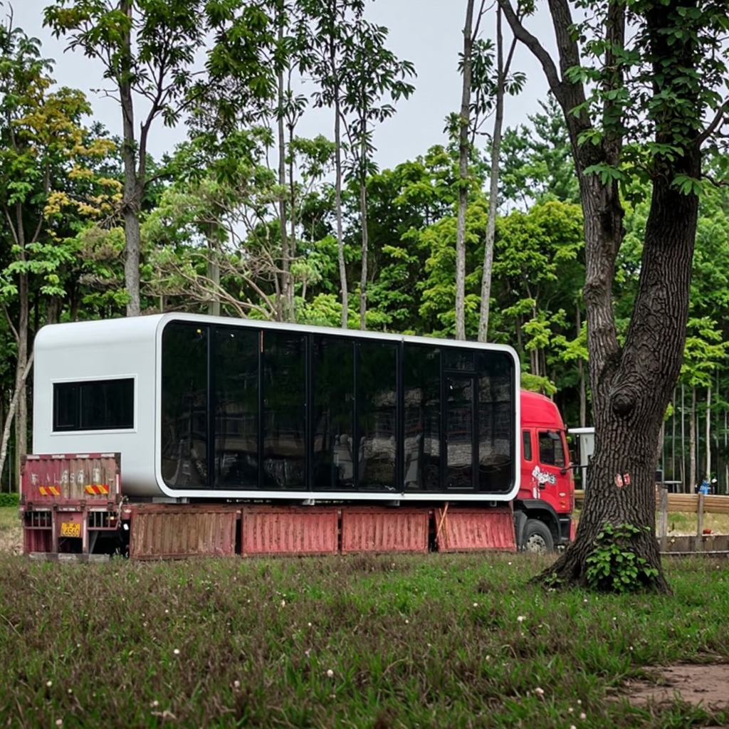 Apple Mobile Homestay Ware Cabin Office & Outdoor Activities Board House in Scenic Area Made of Wooden & Steel Sandwich Panel