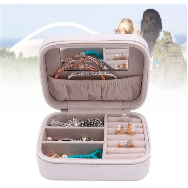 13cm 11cm 6cm Small Jewelry Box With Mirror Multi Layer For Earrings Earrings Rings