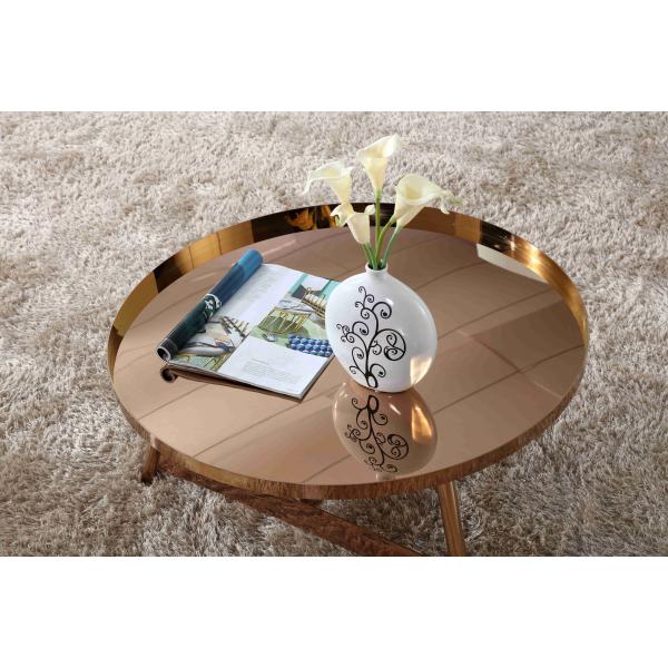 Журнальный стол внутренней нержавеющей стали сияющий вокруг розовой мебели живущей комнаты золота