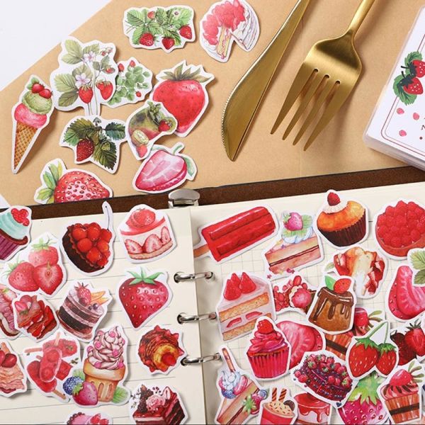 Printing Waterproof Kiss Cut Stickers Cute Strawberry Fruit Packaging Label