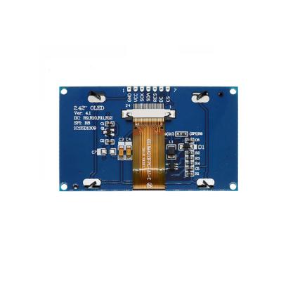 Módulo de display PMOLED de 2,42 polegadas com PCBA, resolução de 128*64, interface de 7 PINS IIC/SPI