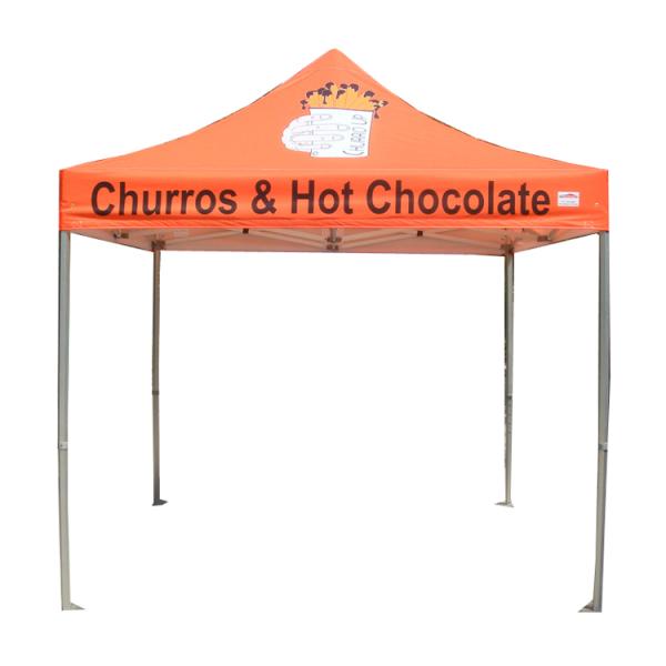 Orange Color 5x5 Pop Up Tent Corrosion Resistance With Sunshade Cover