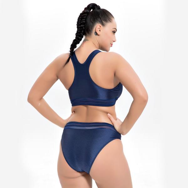 2019 New Plus Size Two piece Swimsuit Solid Color Swimsuit Women Push up 1951 with cover up