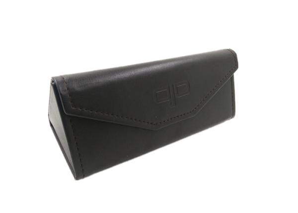 Triangle Folding Glasses PU Leather Case Sunglasses Protector Holder Box Cover Black