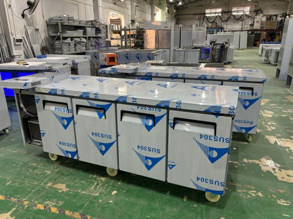 Commercial Counter Chiller Stainless Steel Refrigerator Kitchen Workbench