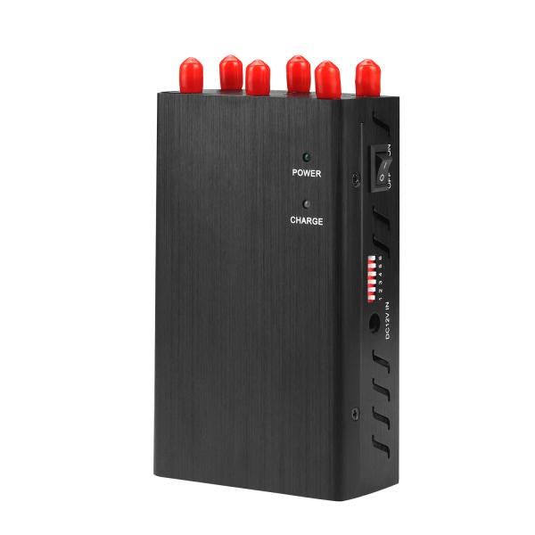 Portable 6 antennas cell phone  jammer