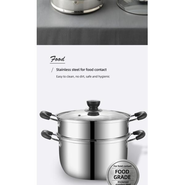 Wholesale TOP Seller Cookware Silver Cooker Soup Pots Round Steamer Cooker Steam Cooking Pot For Kitchen