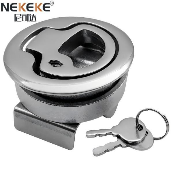 316 Stainless Steel Marine Hardware Yacht Floor Lock With Key Polished Finish