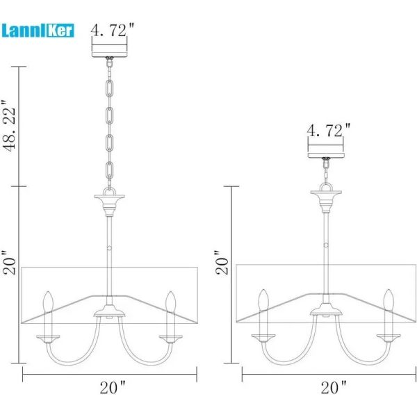 American Fabric Shade Chandelier Rustic Vintage Minimalist Fabric Pendant Lamp Retro Fabric Hanging Lighting (WH-VP-369)