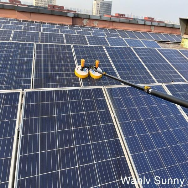 Mobile Style Solar Cleaning System Double-Head Spin Brush for Solar Panel Cleaning 1