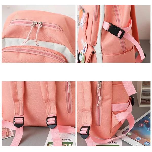 1.41 Inch Pink School Backpack Sets Girls Boys 5pc Backpack Set