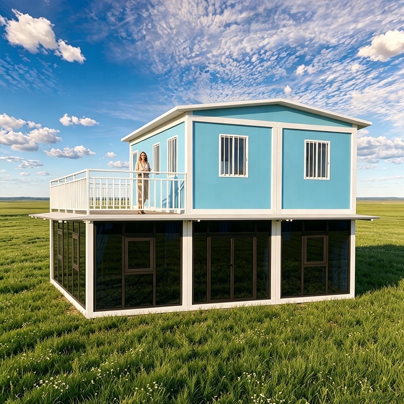 2 Story Detachable Container House Flat Pack Container Villa Sandwich Panel