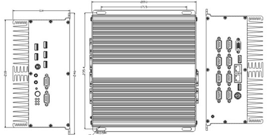 MIS-8705 Fanless Box PC Board Mounted I7 3520M CPU Dual Network 10 Series 6 USB