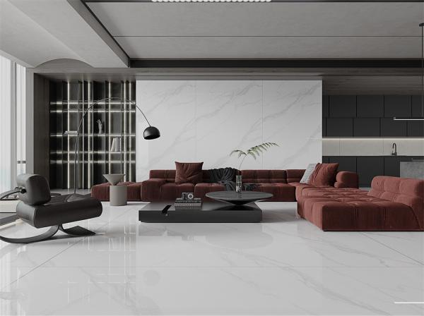 1420x2700mm Matt Carrara White Sintered Stone Slabs AAA Grade