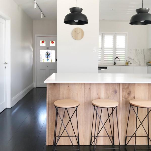 Modern L Shape White Textured Melamine Cabinets Kitchen Wooden