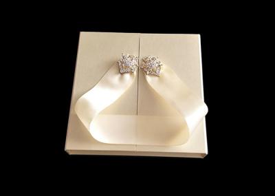 Golden Wedding Gift Packing Book Shaped Box With Ribbon Environmental ODM