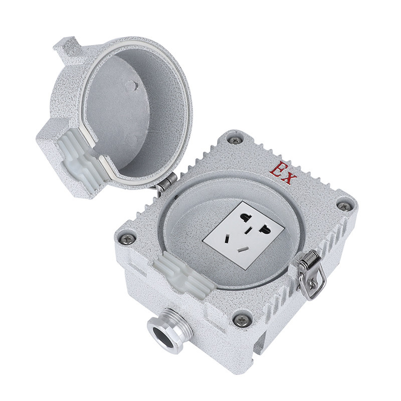 IP66 Explosion Proof Wall Socket Die Cast Aluminum 5 Holes 10A AC220V Flameproof Power Socket For Oil Chemical Hazardous Zone