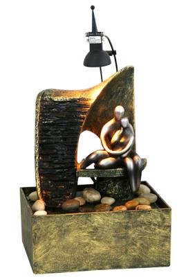 Modern 10  Drama Table Top Water Fountain Desktop Water Fountain With Mini Sportlight
